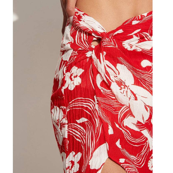 NWT Faithfull the Brand Lulu Camara Floral Print Maxi Skirt Sz. 10 [XL] Red - Picture 4 of 13